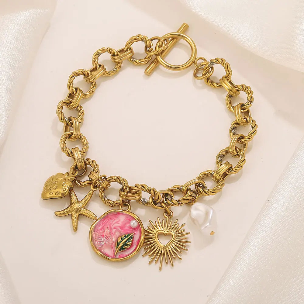 Jolìe – Bracciale in Acciaio Dorato con Charm