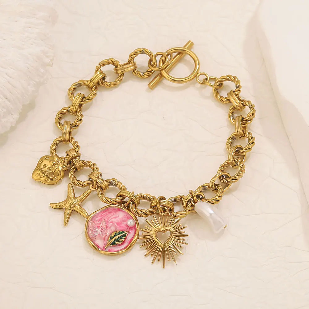 Jolìe – Bracciale in Acciaio Dorato con Charm