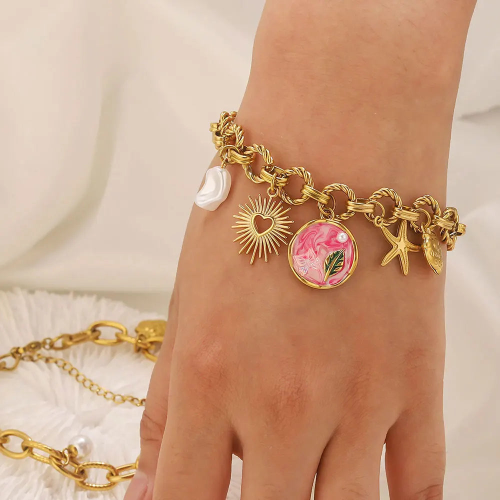 Jolìe – Bracciale in Acciaio Dorato con Charm